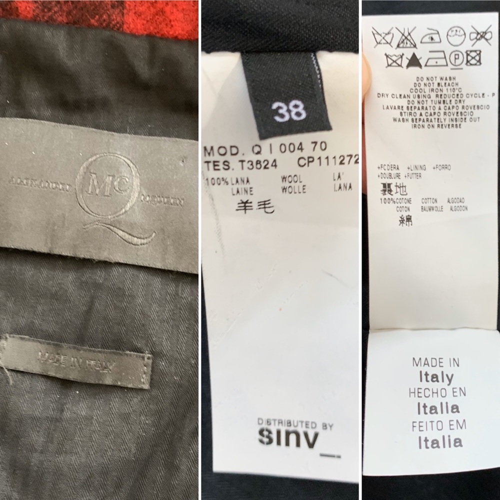 MCQ Alexander McQueen Wool Blazer Buffalo Plaid - Picture 6 of 8